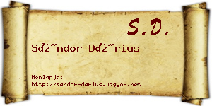 Sándor Dárius névjegykártya