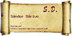 Sándor Dárius névjegykártya