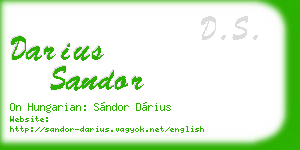 darius sandor business card