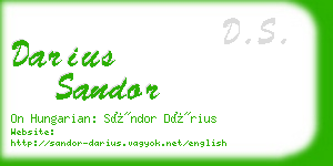 darius sandor business card